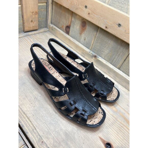 SANDAK Mexico made Sandals Slingback Black Size 26 Fits US8 Open Toe - Picture 2 of 7